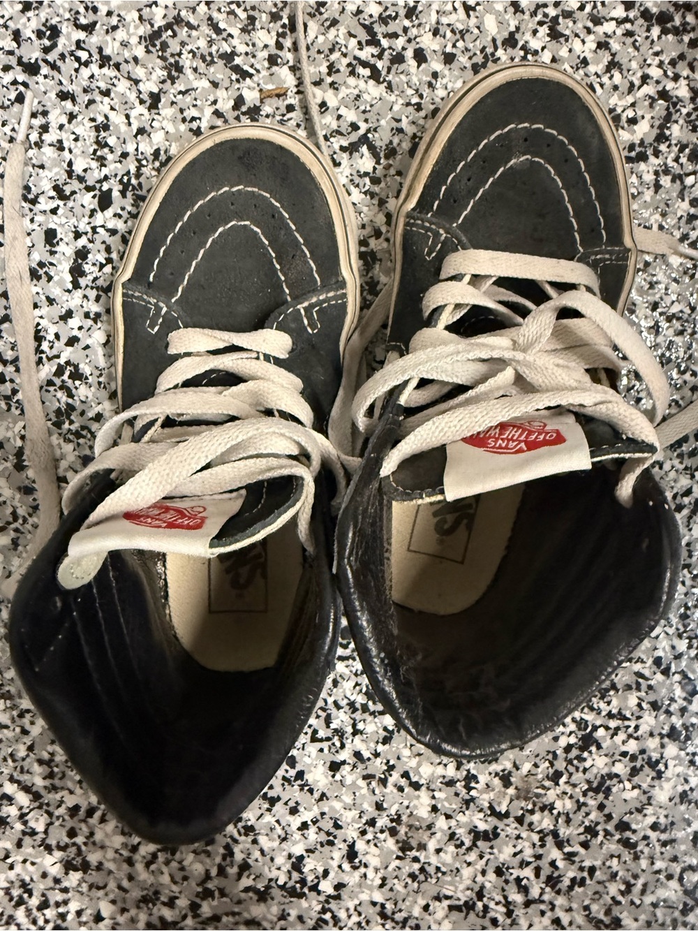 Vans Black and White High Top Sneakers